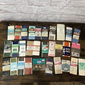 Vintage Craft Lot of 30 Wrights & More Sewing NOS Buttons Trim Rick Rack Piping